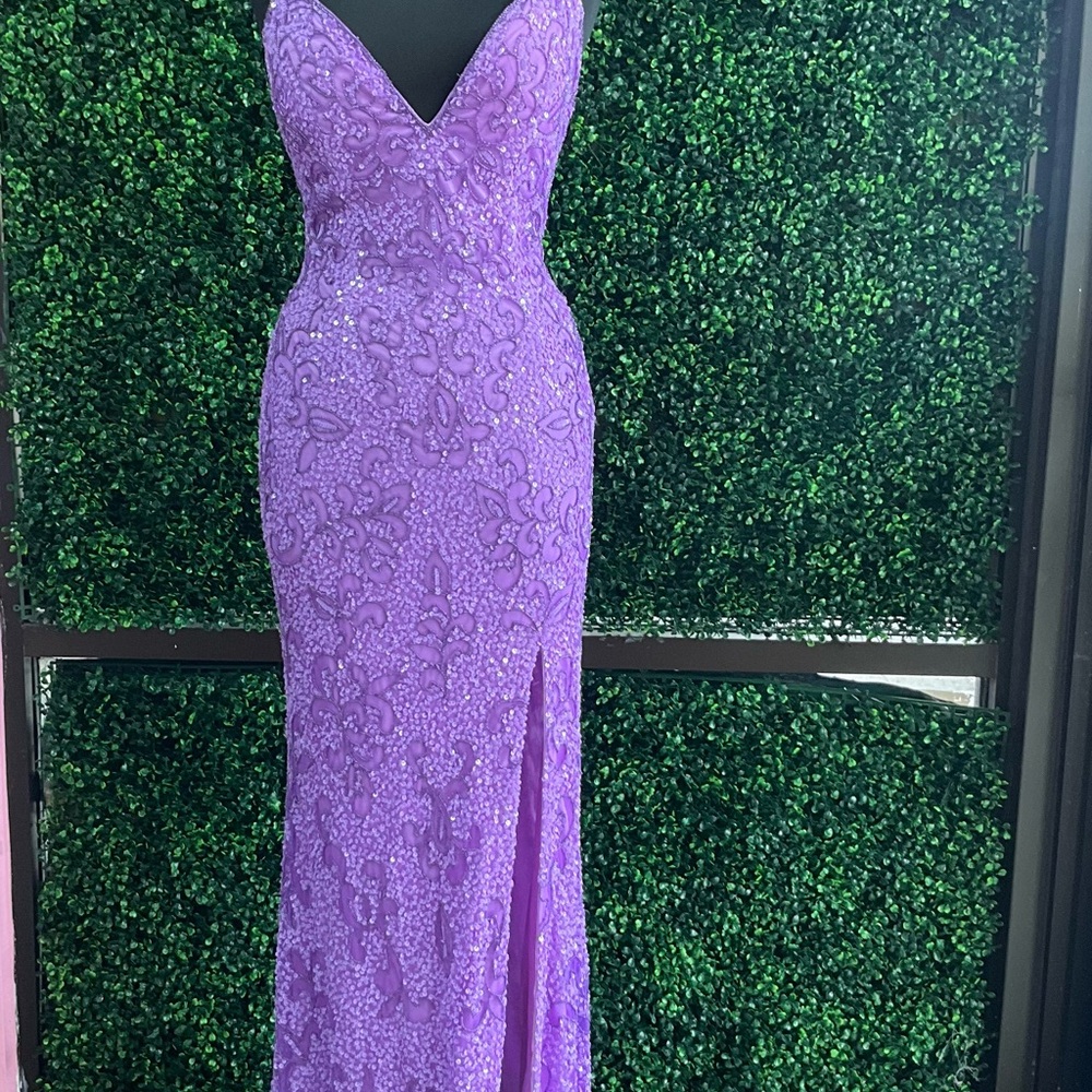 Elegant Strapless Purple Evening Gown
